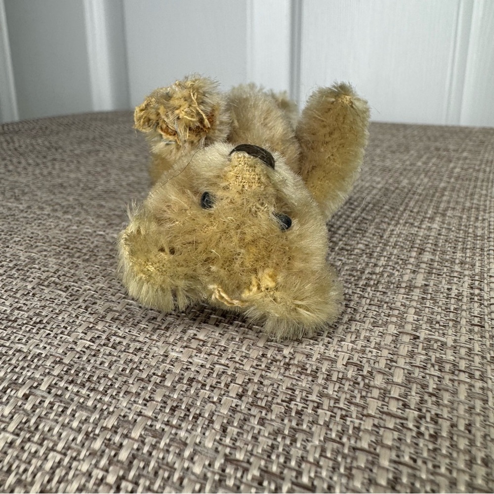Steiff Mini Bear Plush Vintage 1950s made in Germany Mohair Jointed 3” early toy - Picture 7 of 8